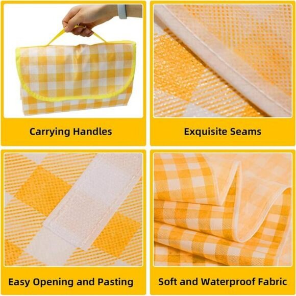 Waterproof Outdoor Picnic Blanket Foldable Sandproof Mat for Beach Camping - Picture 5 of 7